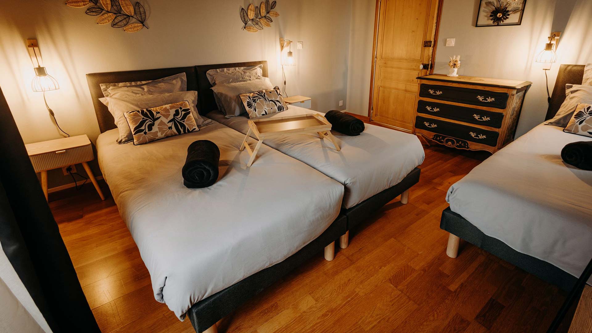 chambre lits simples gite mayenne